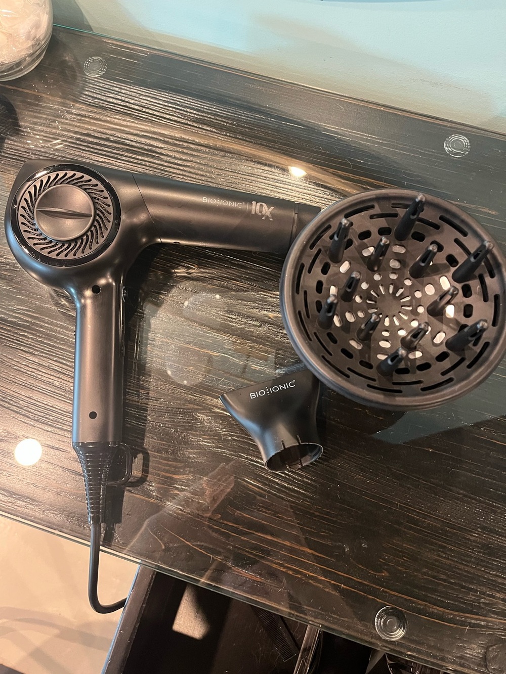 Bioionic 10X Professional Hair Dryer with Diffuser in Black